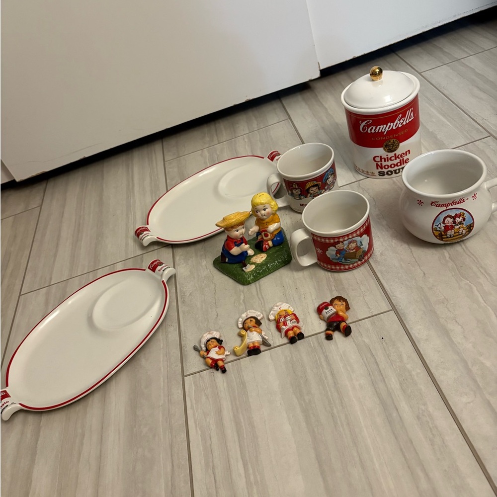 Vintage Campbell's Soup Themed Kitchen Set - Red and White